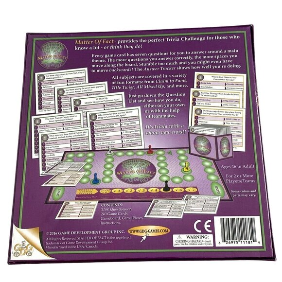 Matter of Fact Trivia Challenge Game - Picture 2 of 2